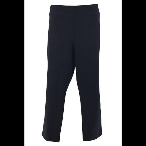 Susan Graver Premium Stretch Slim Leg Pull-On Pants Black - Petite - Picture 2 of 4